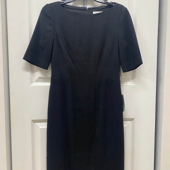 Eliza J Black Bateau Crepe Sheath Dress Size 4 - Picture 1 of 11